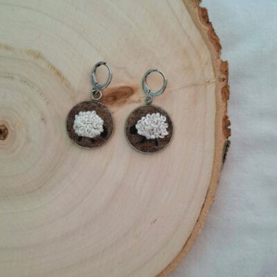 Oorbellen schaapjes bruin zilver