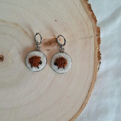 Oorbellen schaapjes wit zilver